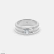 Forge Axis Diamond Mens Gold Ring 14K White Gold