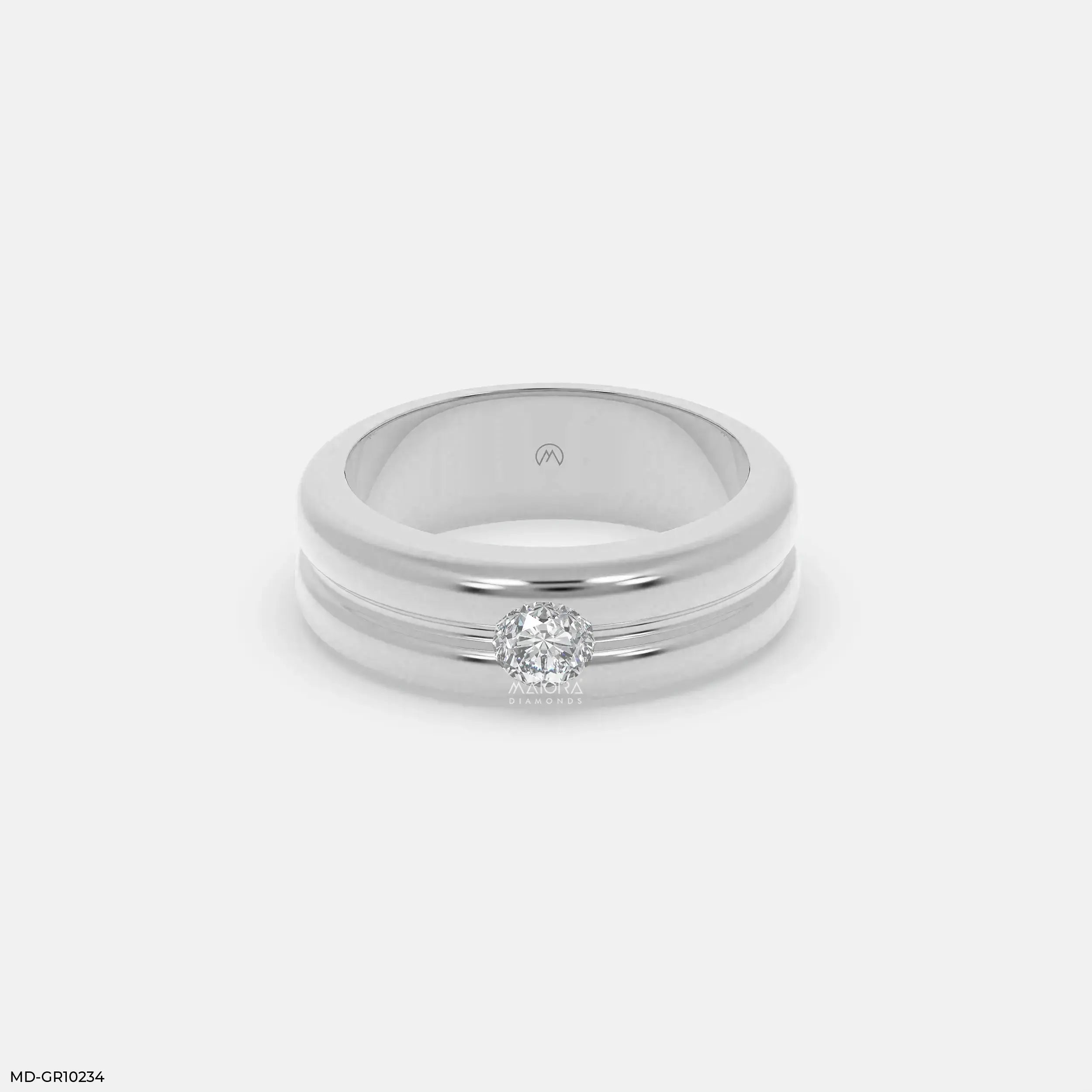 Forge Axis Diamond Mens Gold Ring Platinum 950