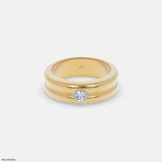 Forge Axis Diamond Mens Gold Ring 14K Yellow Gold