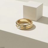Forge Axis Diamond Mens Gold Ring 9K White Gold