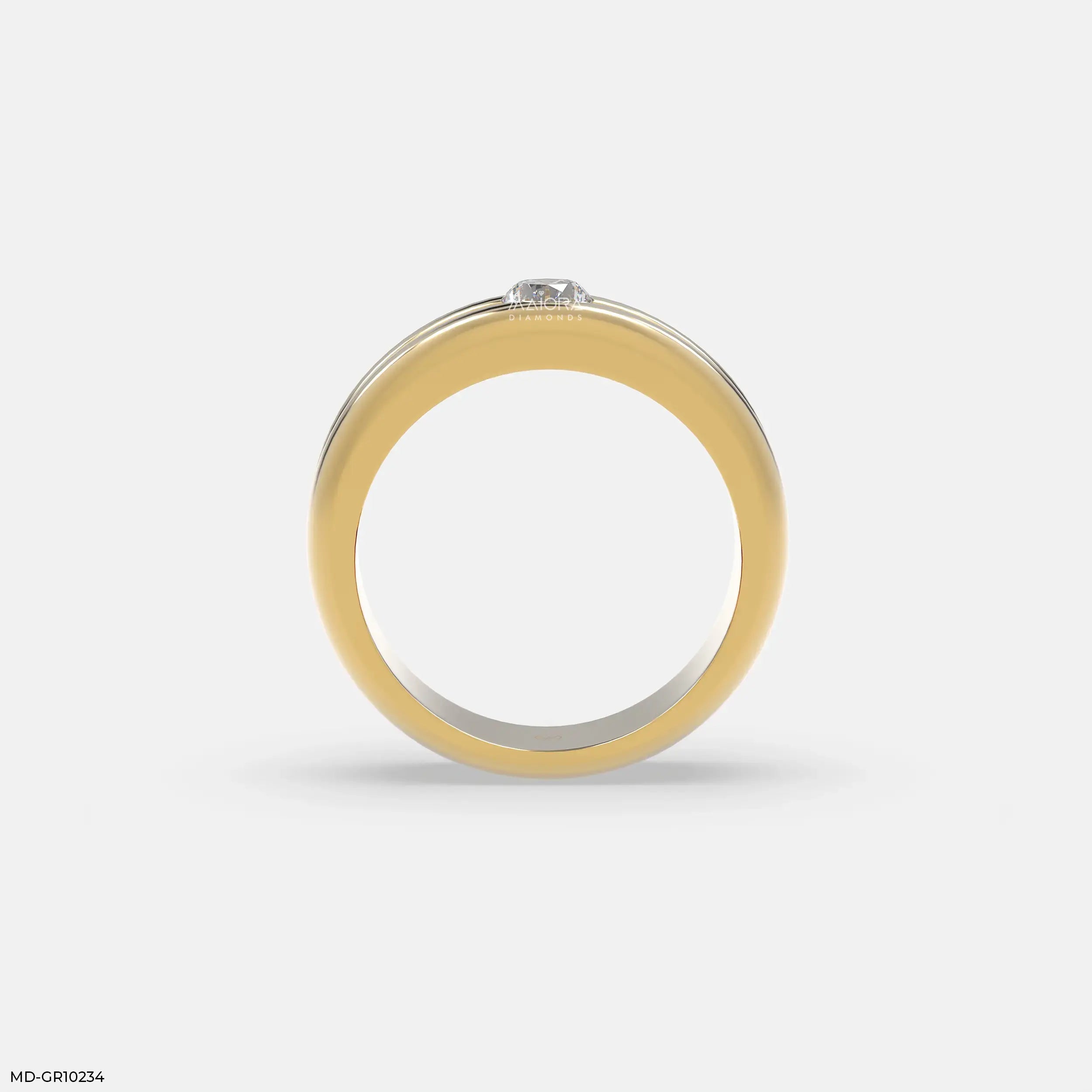 Forge Axis Diamond Mens Gold Ring 14K White Gold