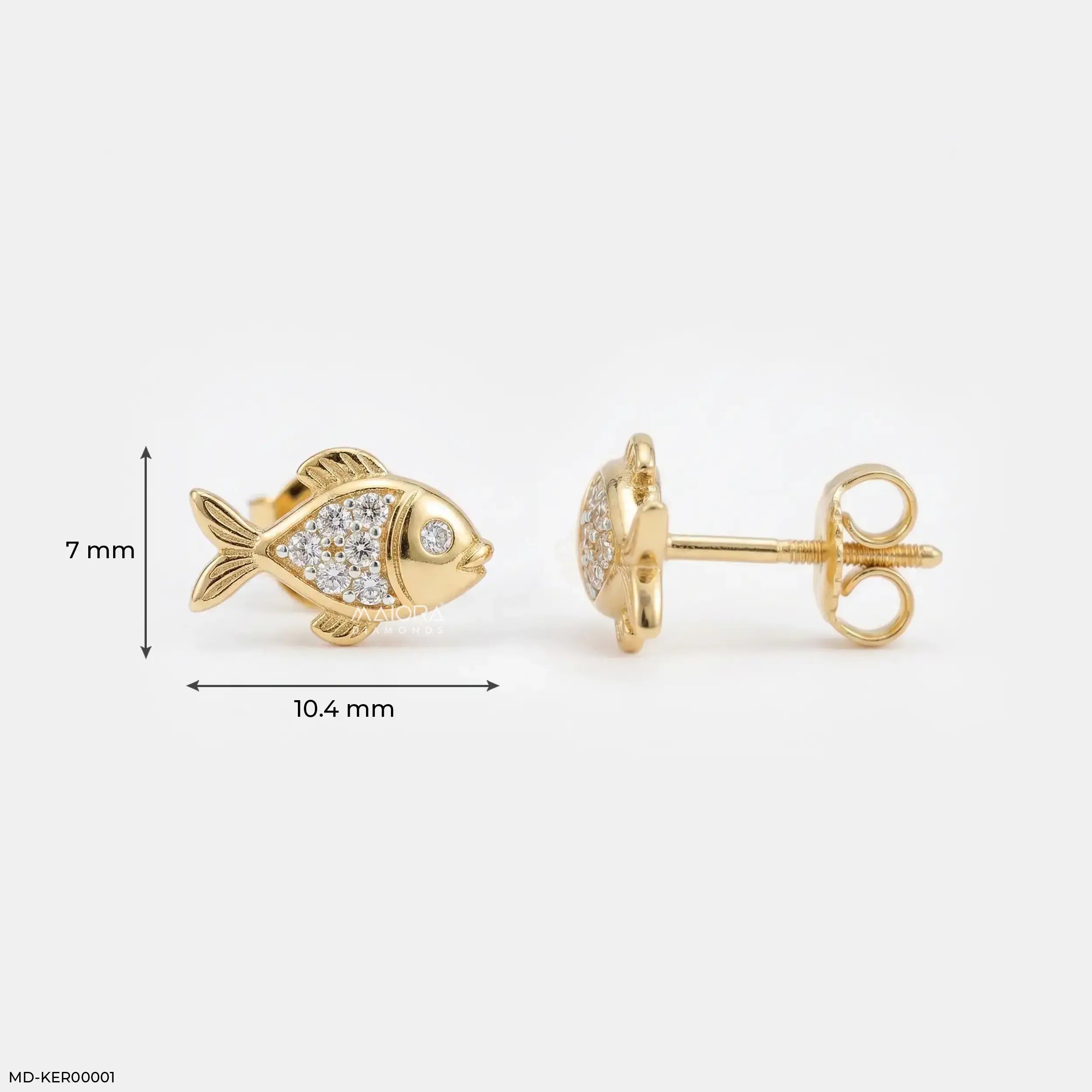 Golden Guppies Kids Diamond Earrings Platinum 950