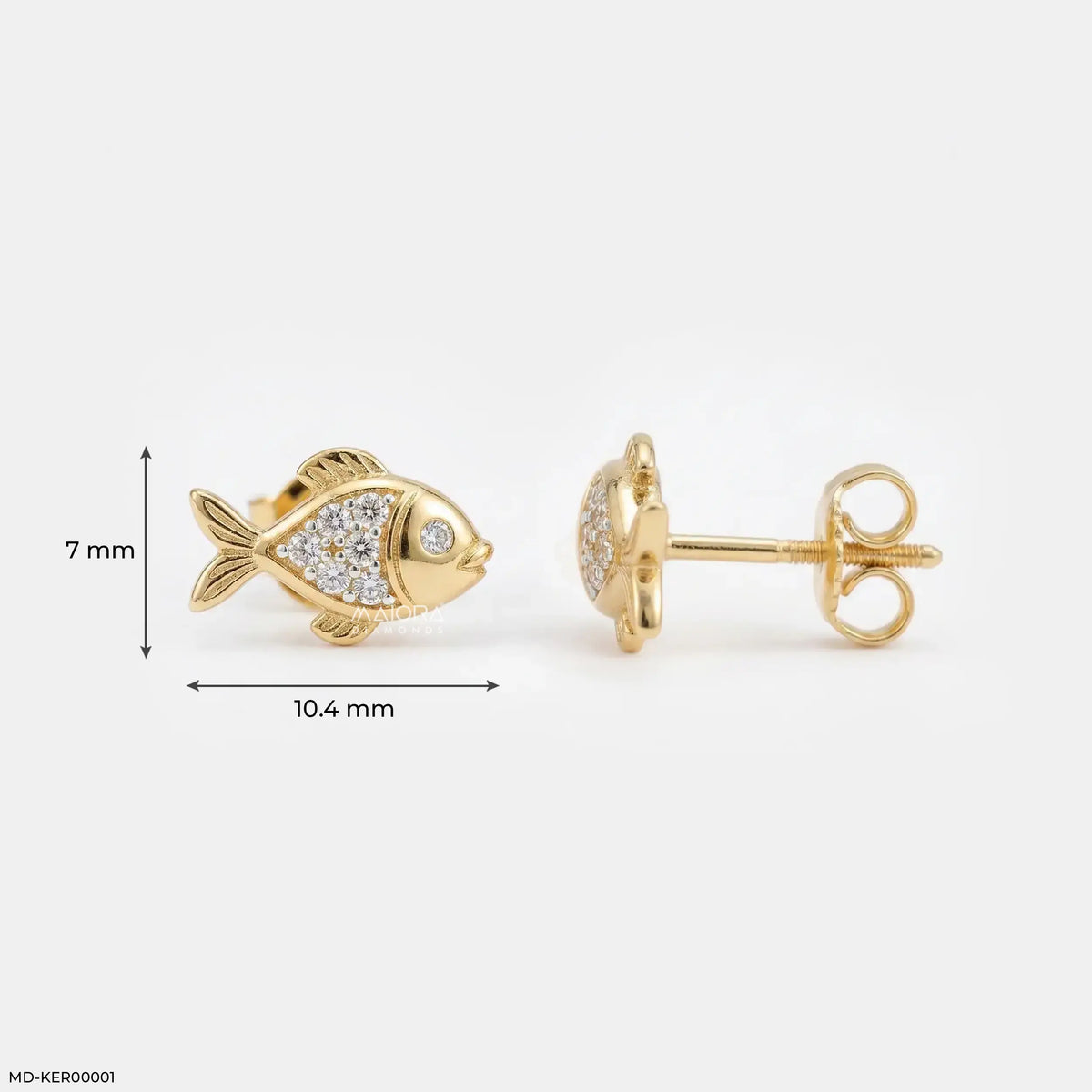 Golden Guppies Kids Diamond Earrings