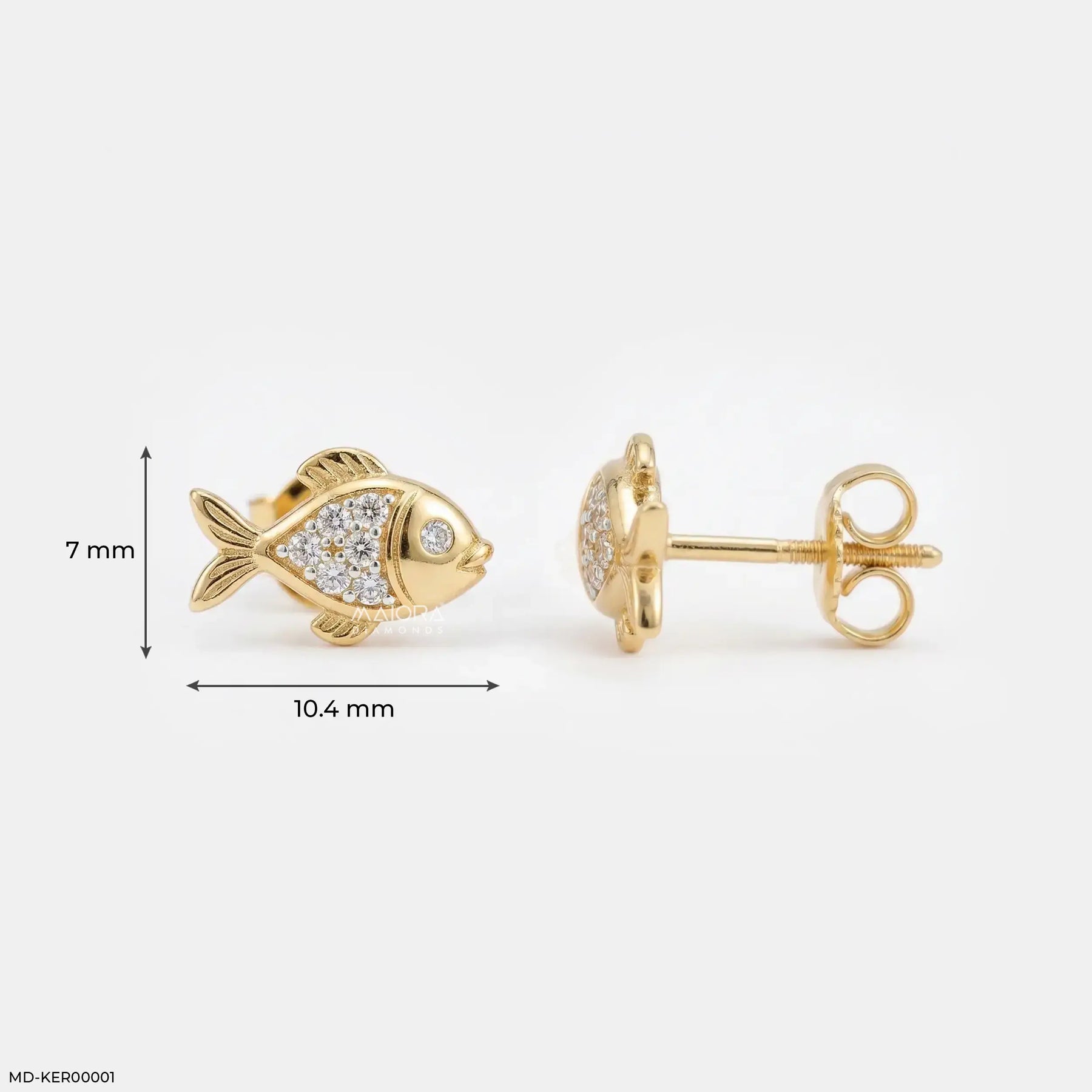 Golden Guppies Kids Diamond Earrings Platinum 950