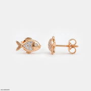 Golden Guppies Kids Diamond Earrings 9K Rose Gold