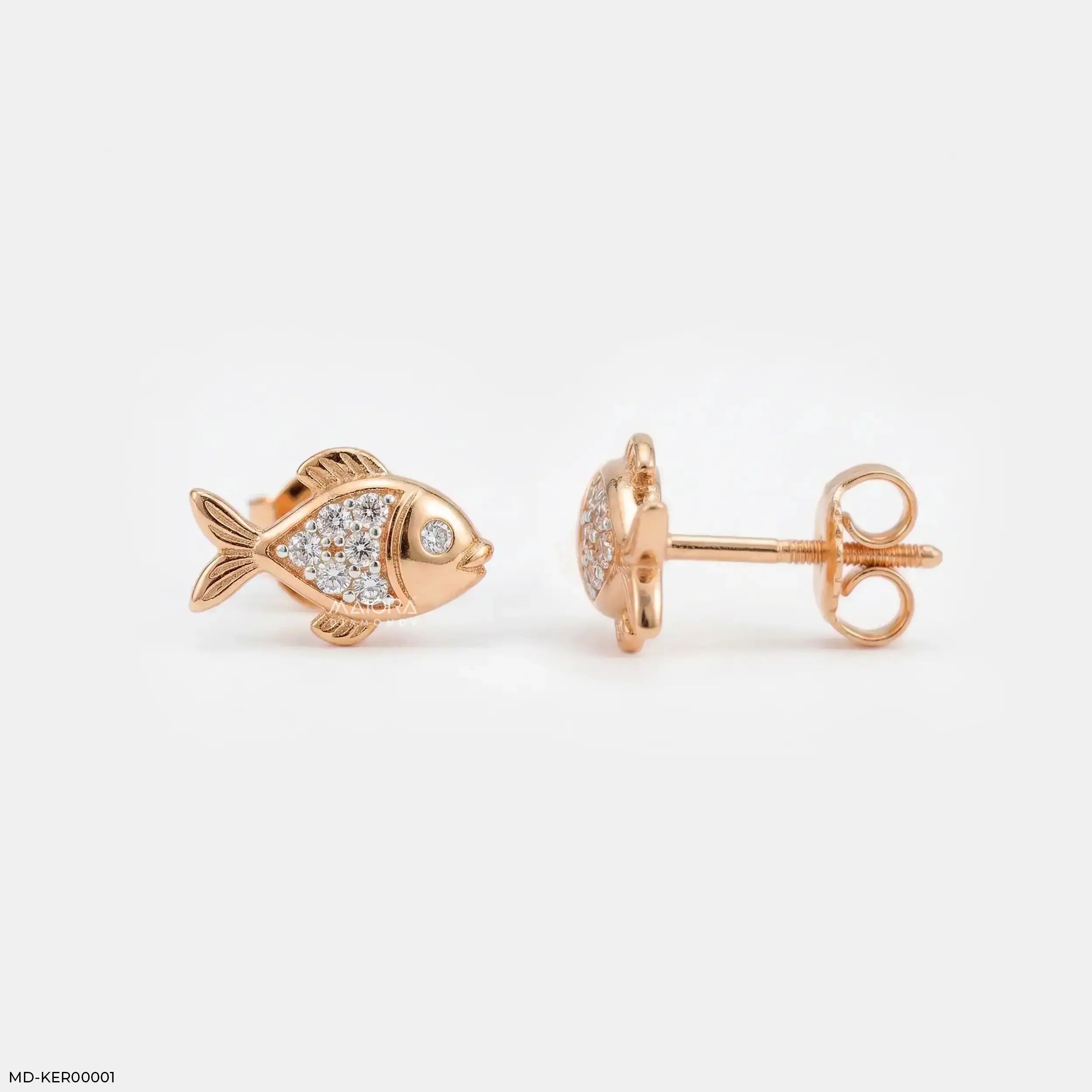 Golden Guppies Kids Diamond Earrings Platinum 950