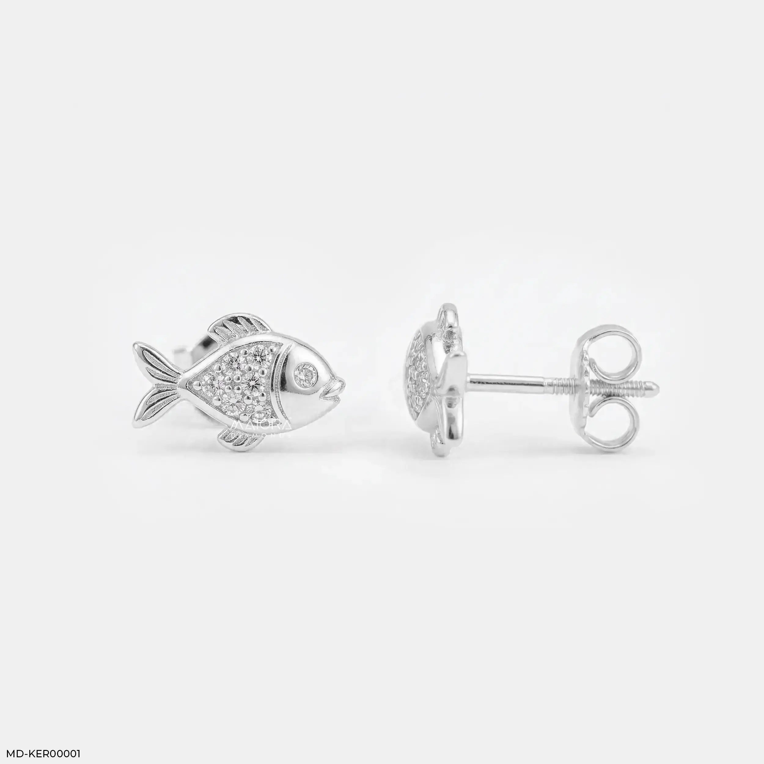 Golden Guppies Kids Diamond Earrings Platinum 950