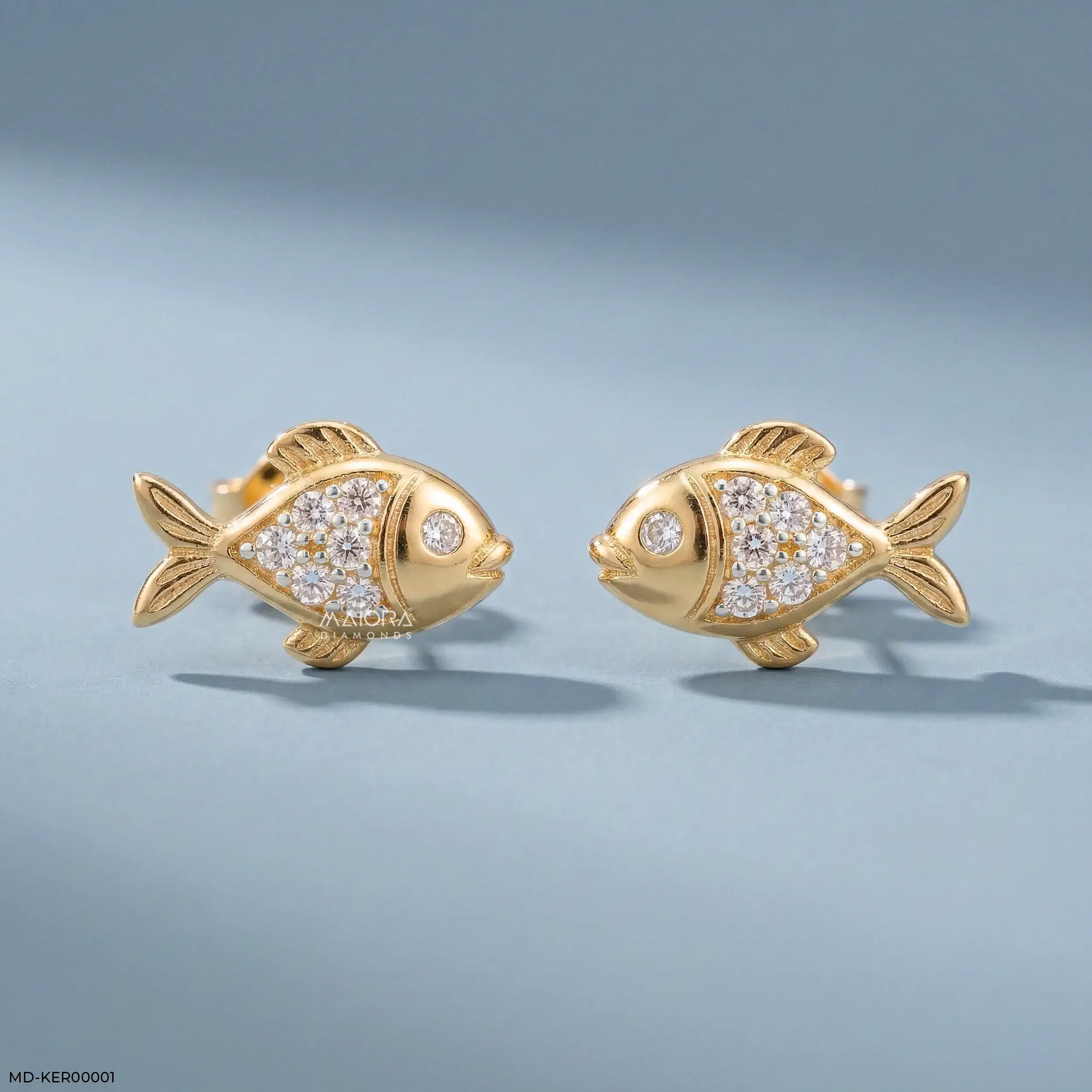 Golden Guppies Kids Diamond Earrings Platinum 950
