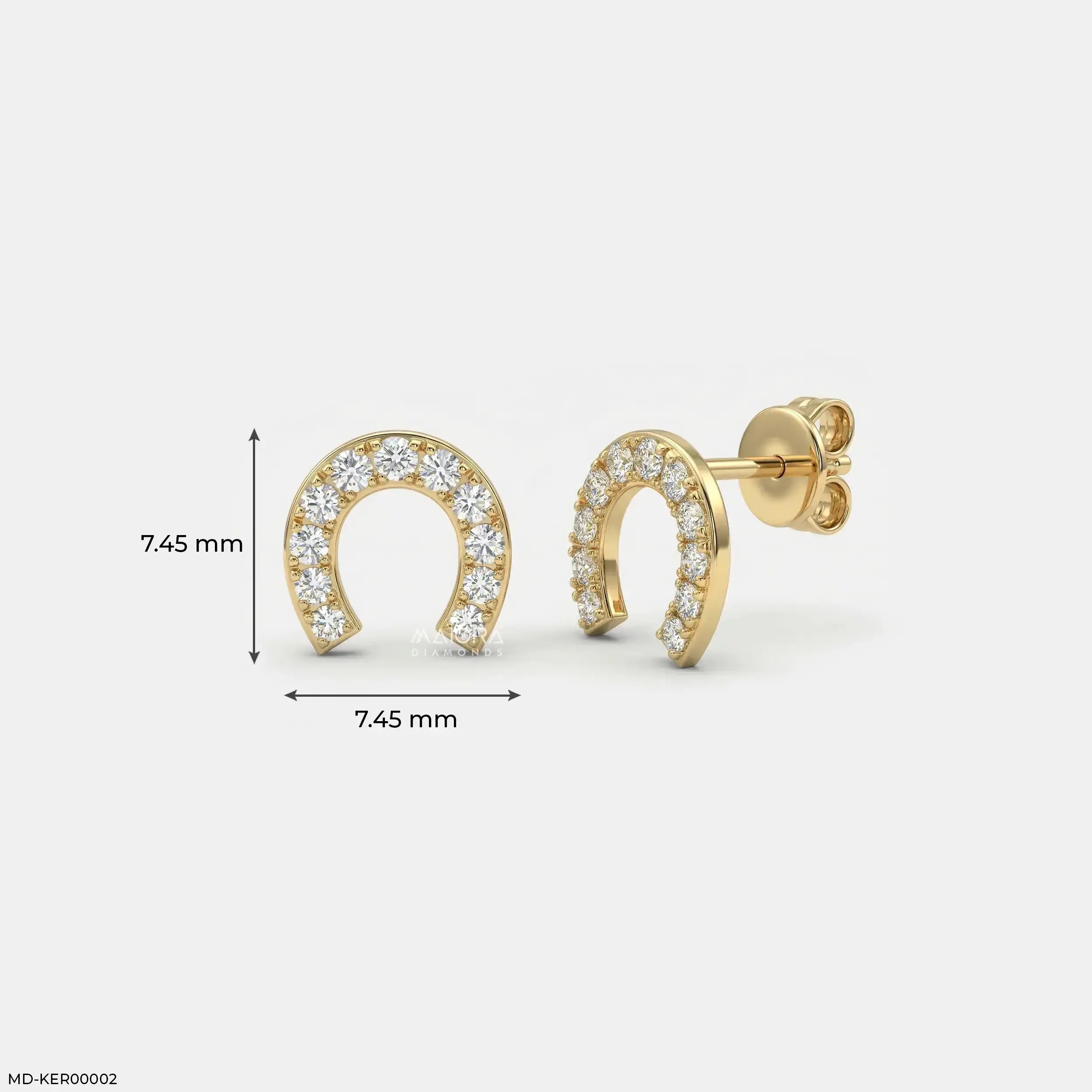 Dazzling Horseshoe Kids Diamond Earrings Platinum 950