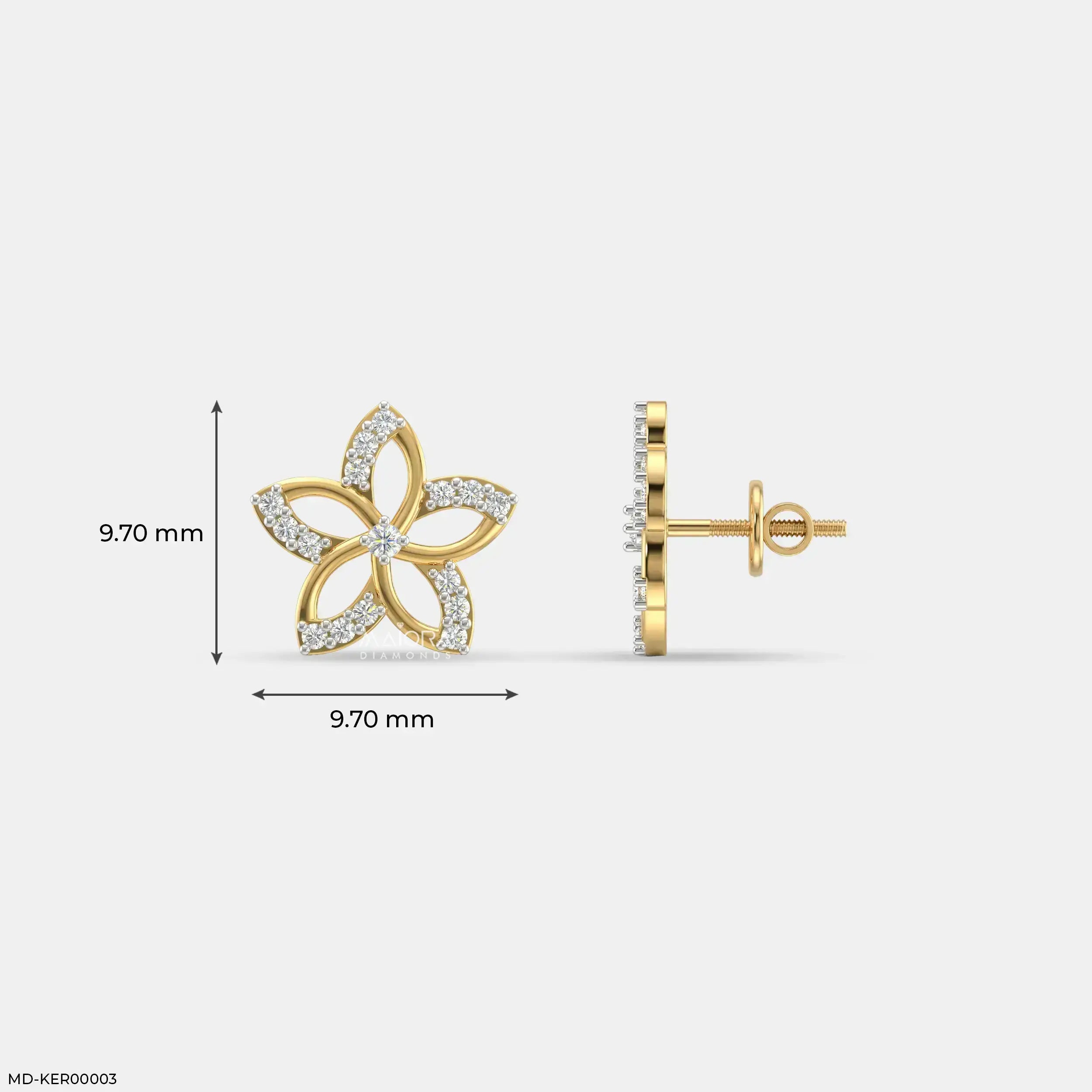 Little Floral Kids Diamond Earrings Platinum 950