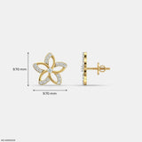 Little Floral Kids Diamond Earrings 14K White Gold