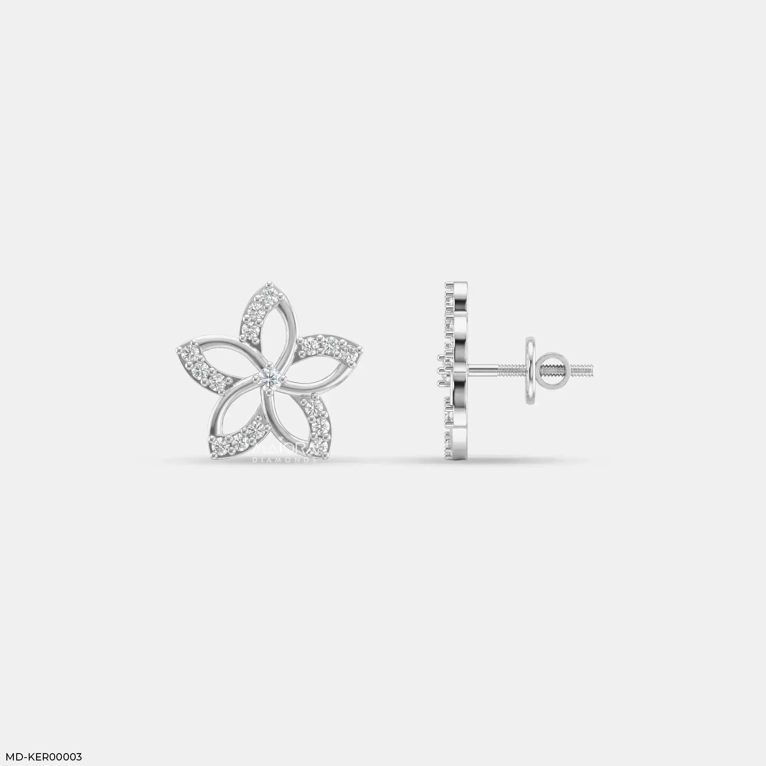 Little Floral Kids Diamond Earrings Platinum 950