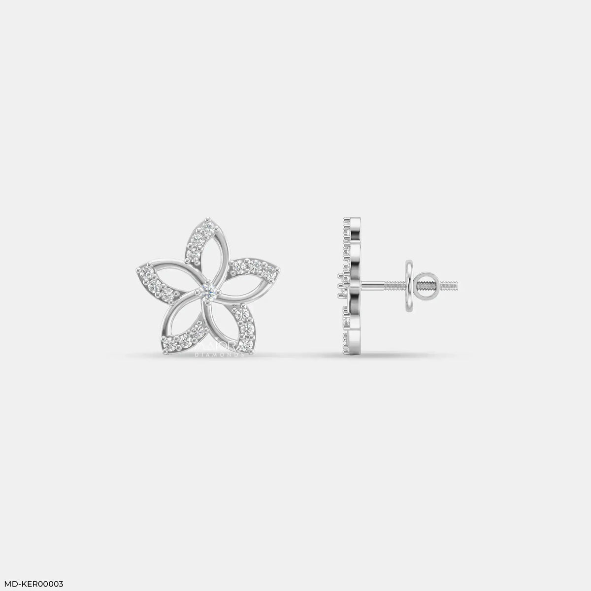 Little Floral Kids Diamond Earrings