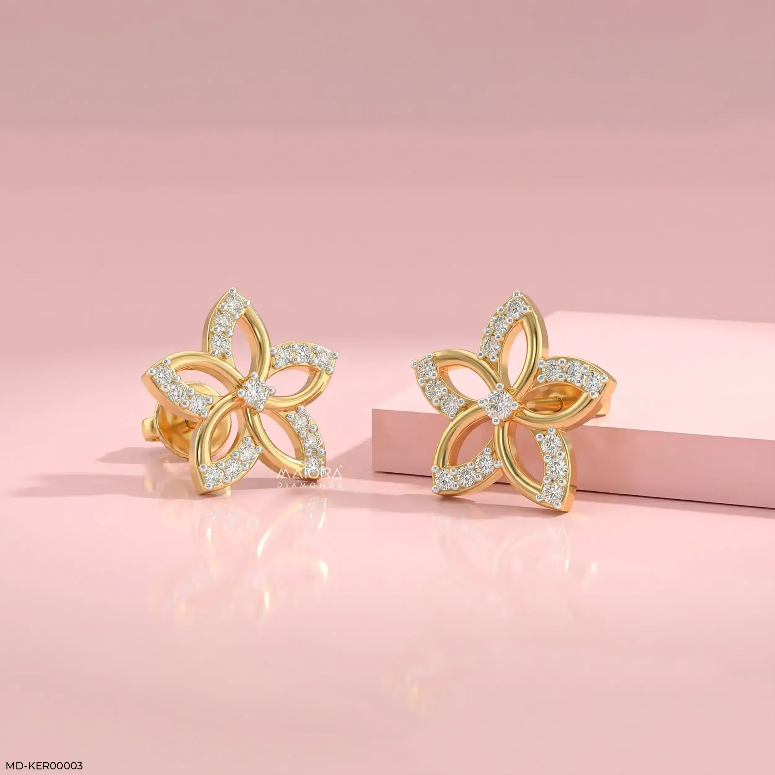 Little Floral Kids Diamond Earrings Platinum 950