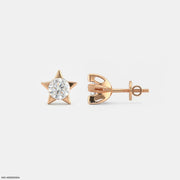 Sparkling Star Kids Diamond Earrings 14K Rose Gold