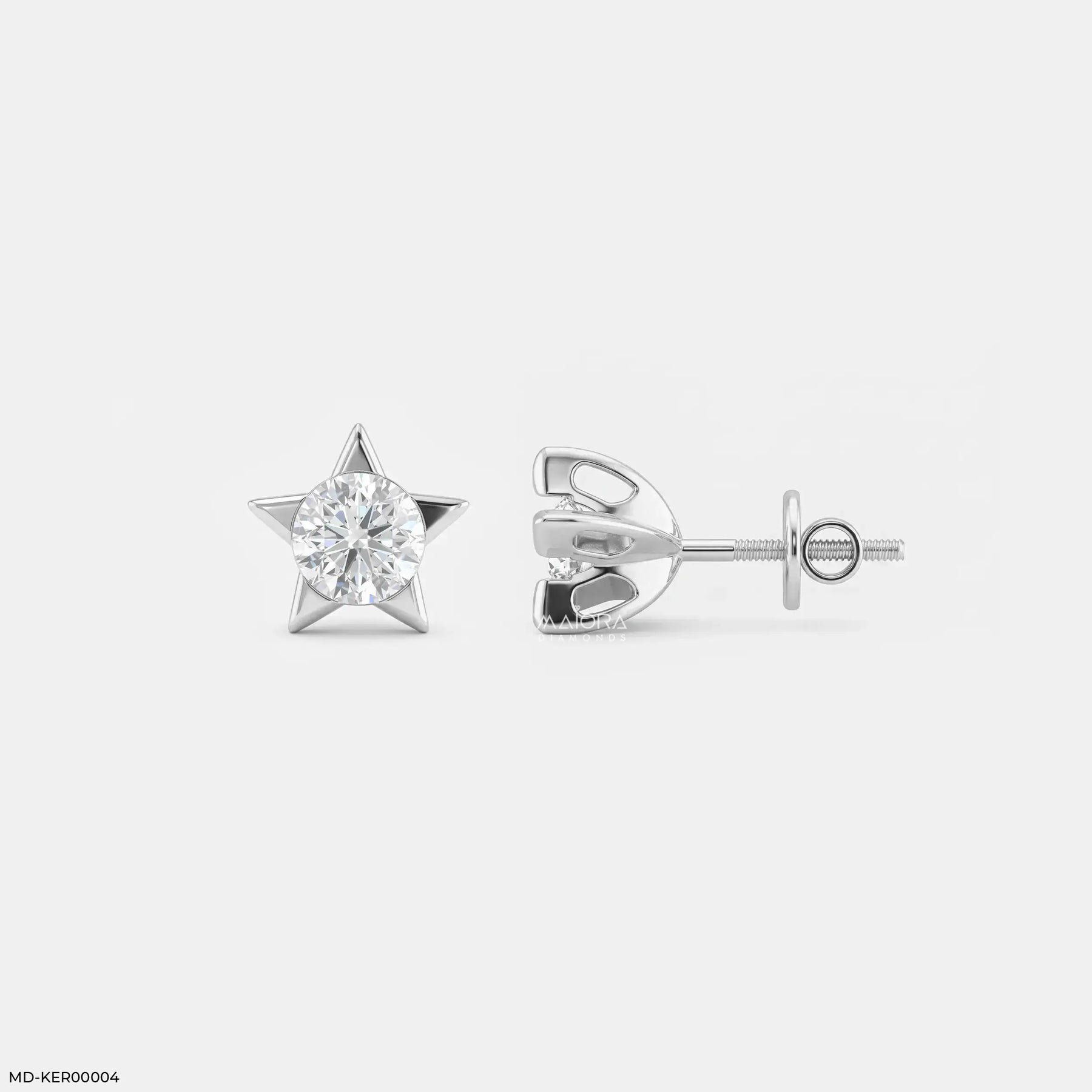 Sparkling Star Kids Diamond Earrings 9K Rose Gold