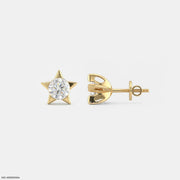 Sparkling Star Kids Diamond Earrings 9K Yellow Gold