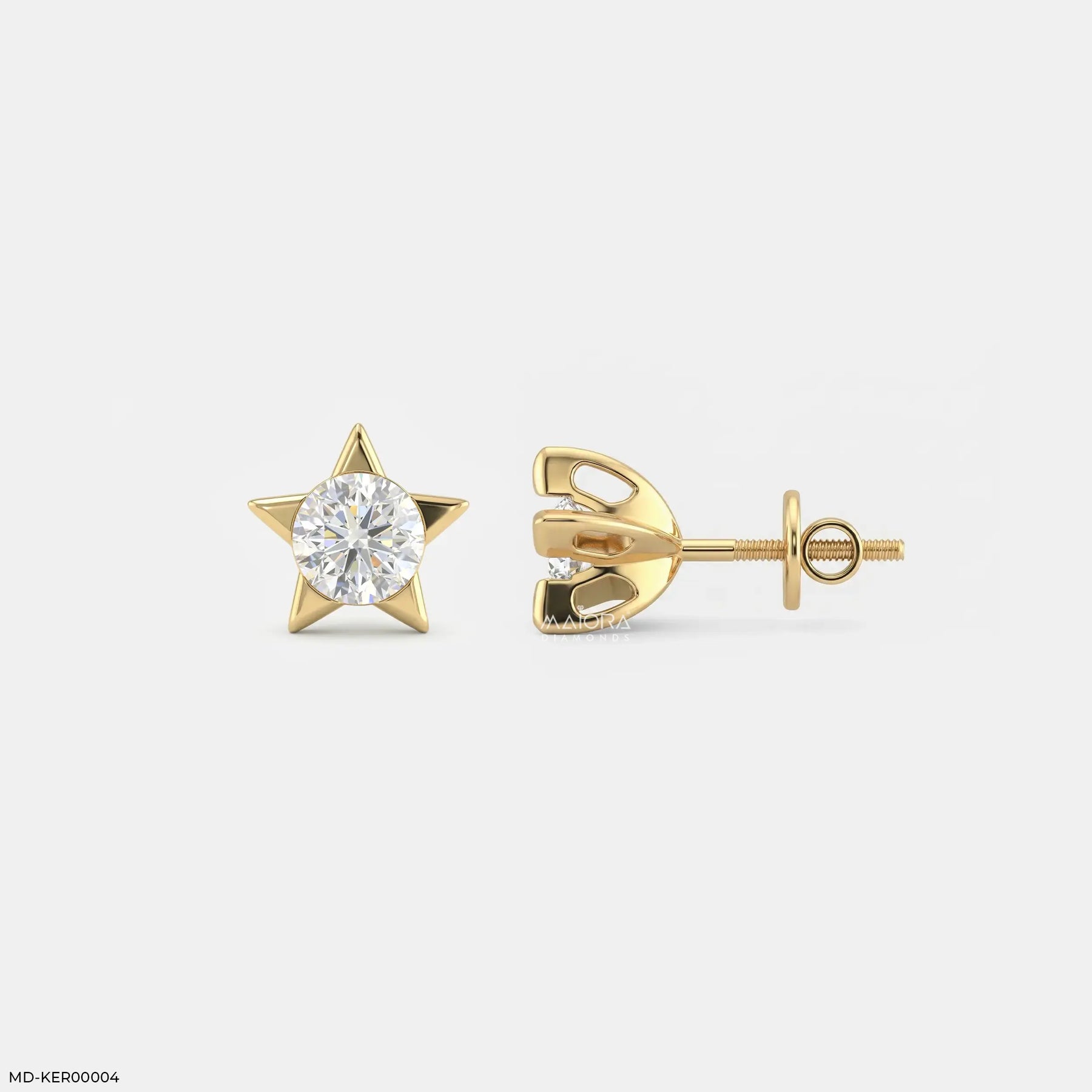 Sparkling Star Kids Diamond Earrings 9K Rose Gold