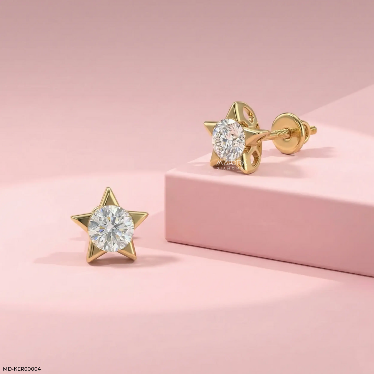Sparkling Star Kids Diamond Earrings