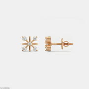 Magic Cross Kids Diamond Earrings 9K Rose Gold