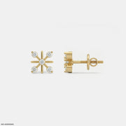 Magic Cross Kids Diamond Earrings 14K Yellow Gold
