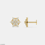 Starry Galaxy Kids Diamond Earrings 18K Yellow Gold