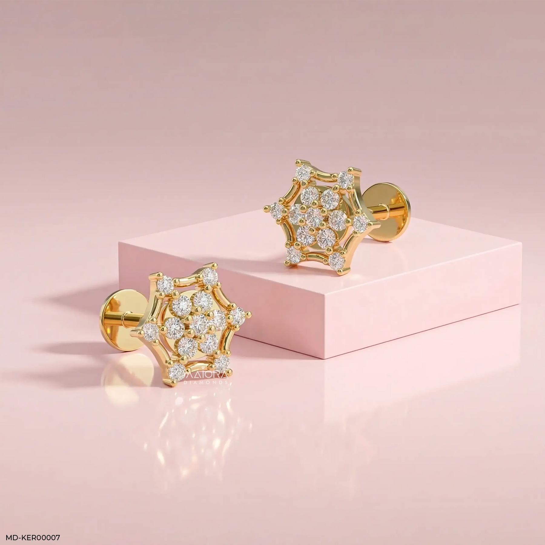 Starry Galaxy Kids Diamond Earrings 9K White Gold