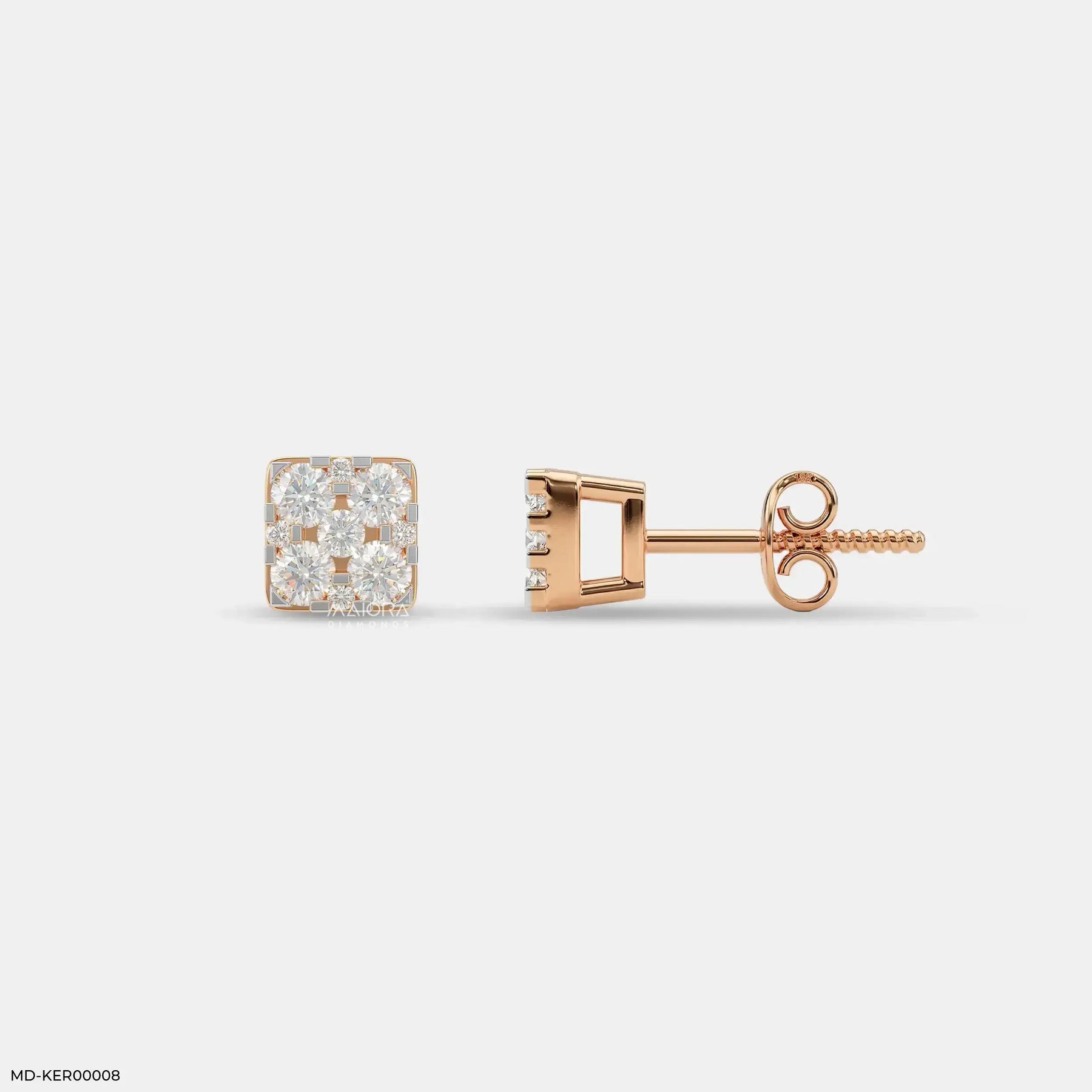 Pixel Glow Kids Diamond Earrings 9K Yellow Gold