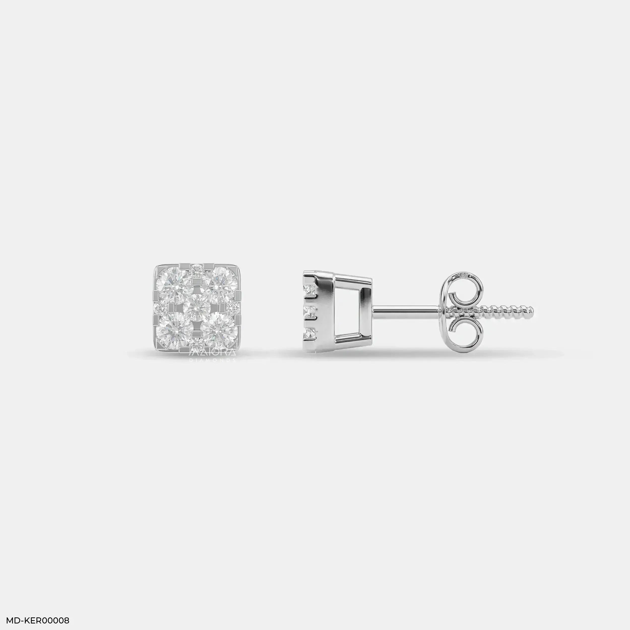 Pixel Glow Kids Diamond Earrings Platinum 950