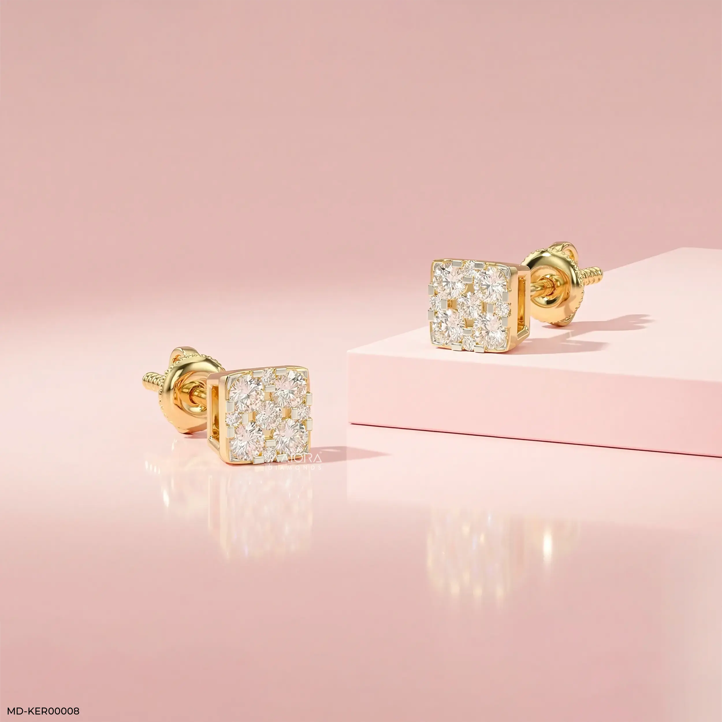 Pixel Glow Kids Diamond Earrings Platinum 950