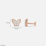 Tiny Butterfly Kids Diamond Earrings Platinum 950
