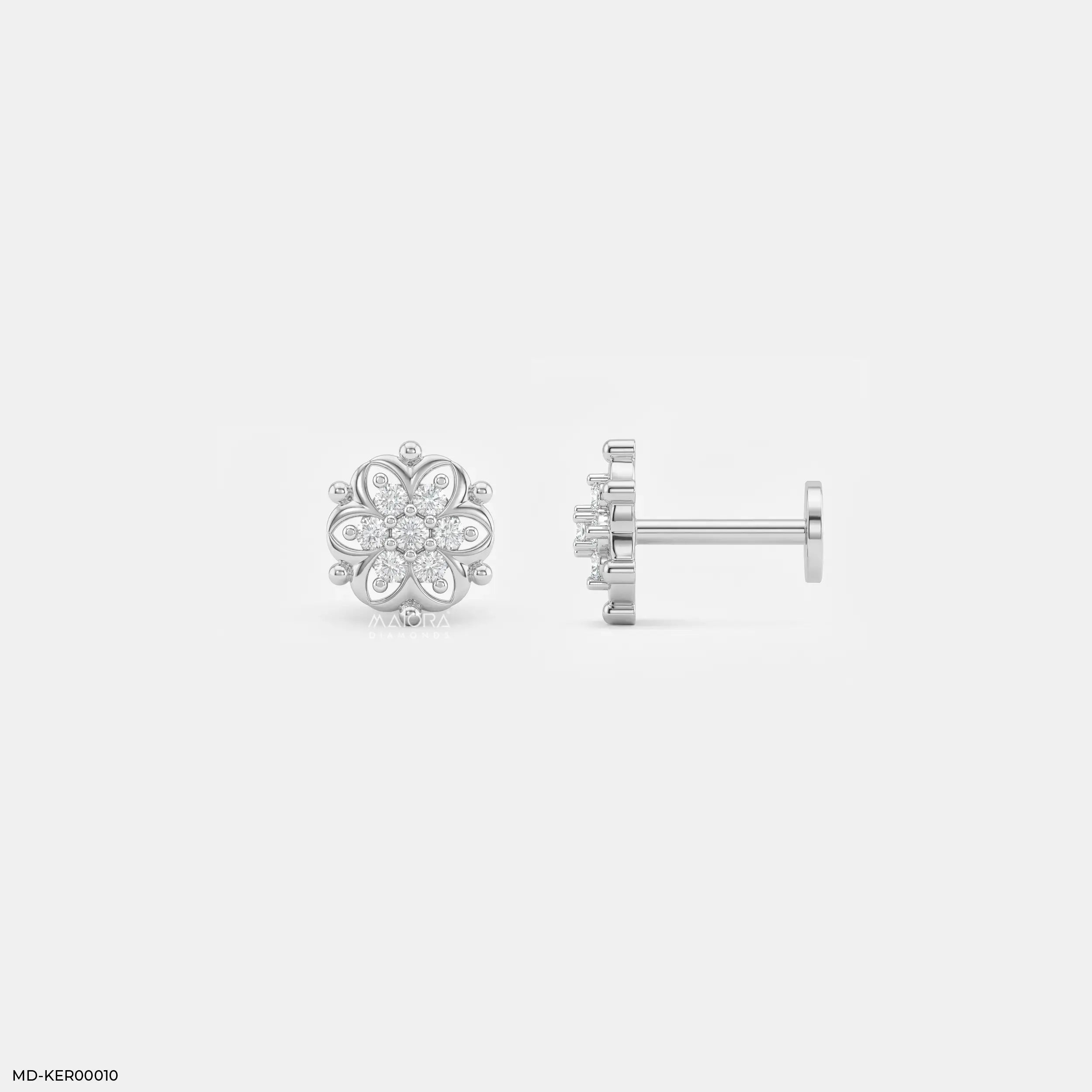 Daisy Flora Kids Diamond Earrings Platinum 950