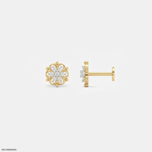 Daisy Flora Kids Diamond Earrings 9K Yellow Gold