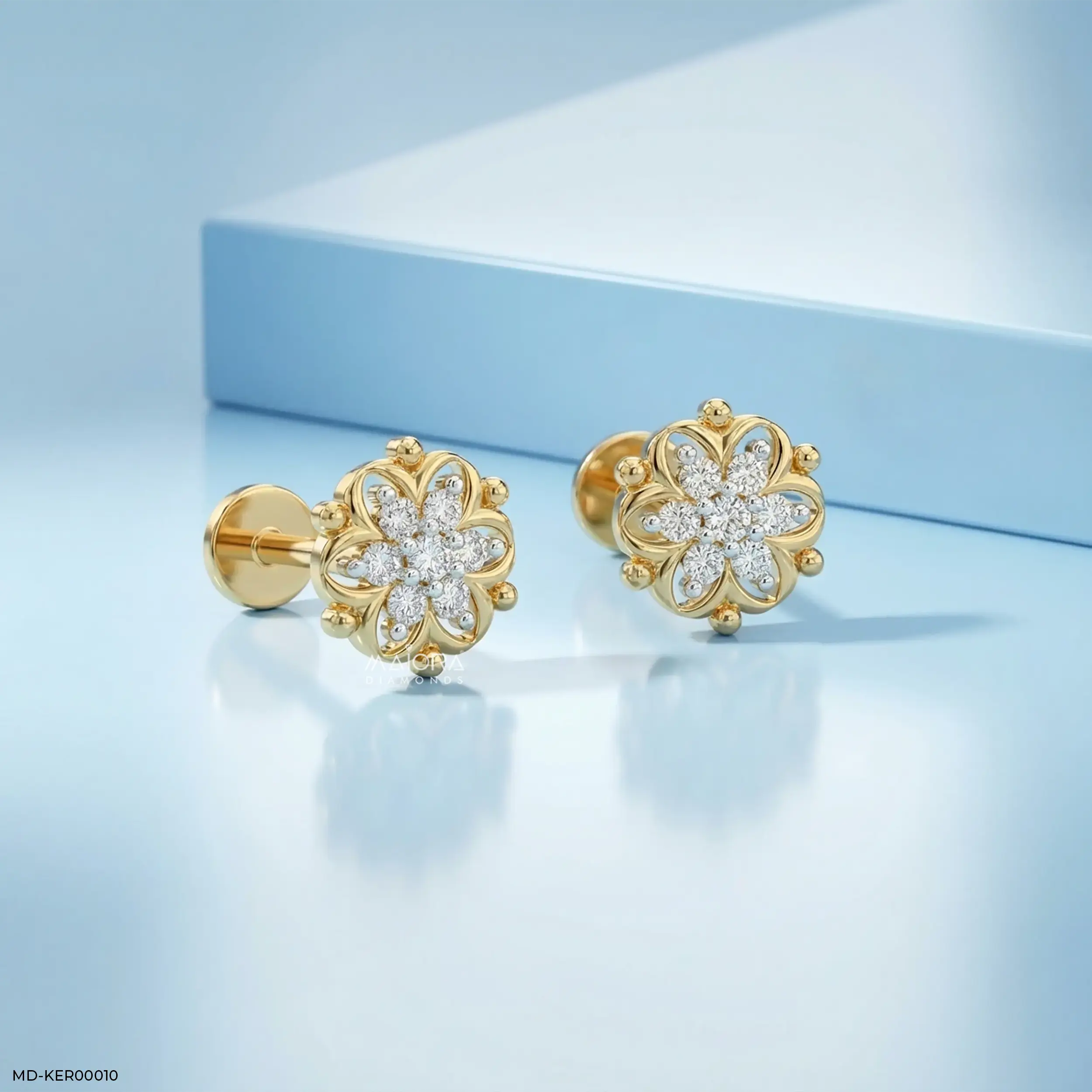Daisy Flora Kids Diamond Earrings Platinum 950