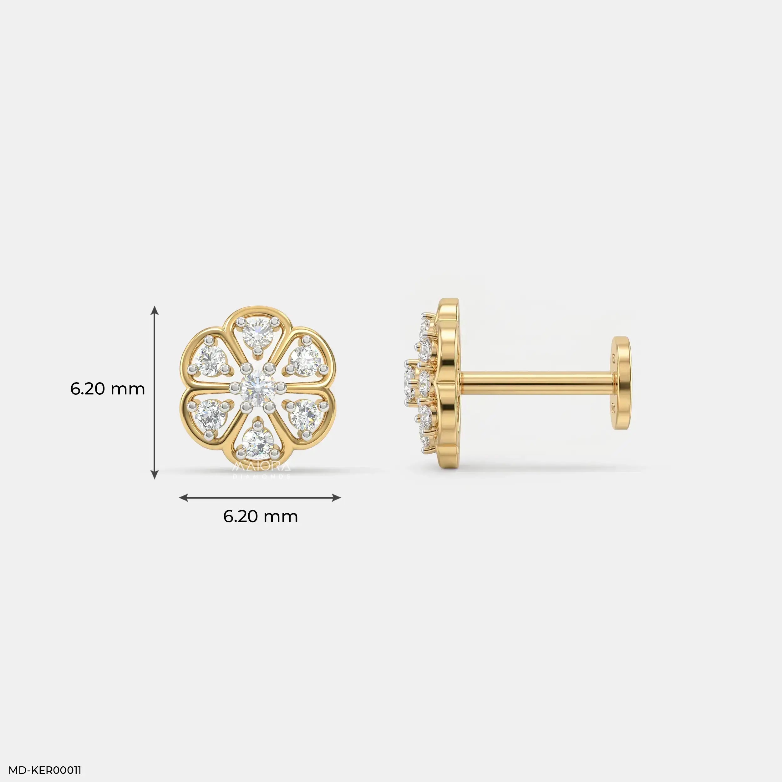 Flora Fable Kids Diamond Earrings Platinum 950