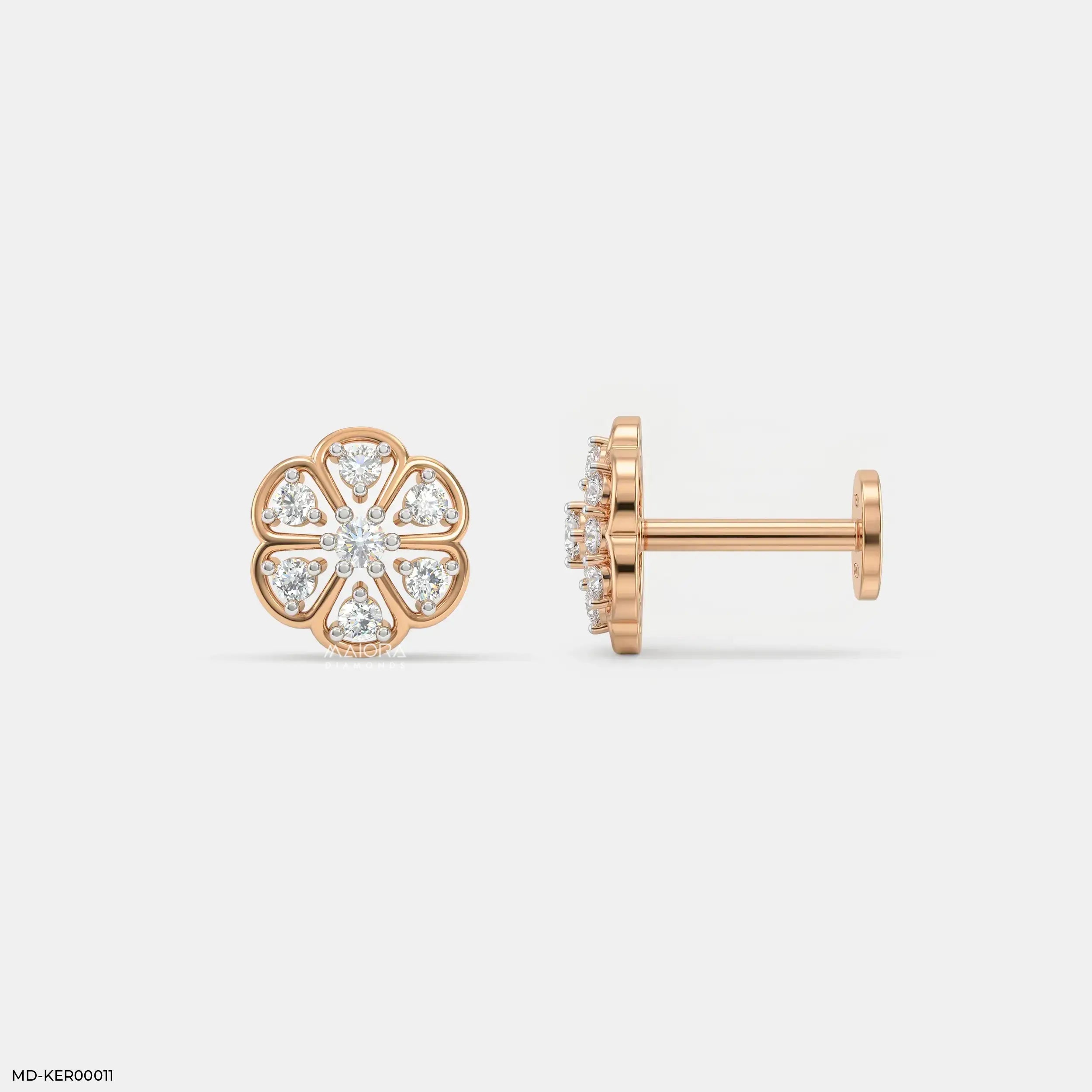 Flora Fable Kids Diamond Earrings Platinum 950