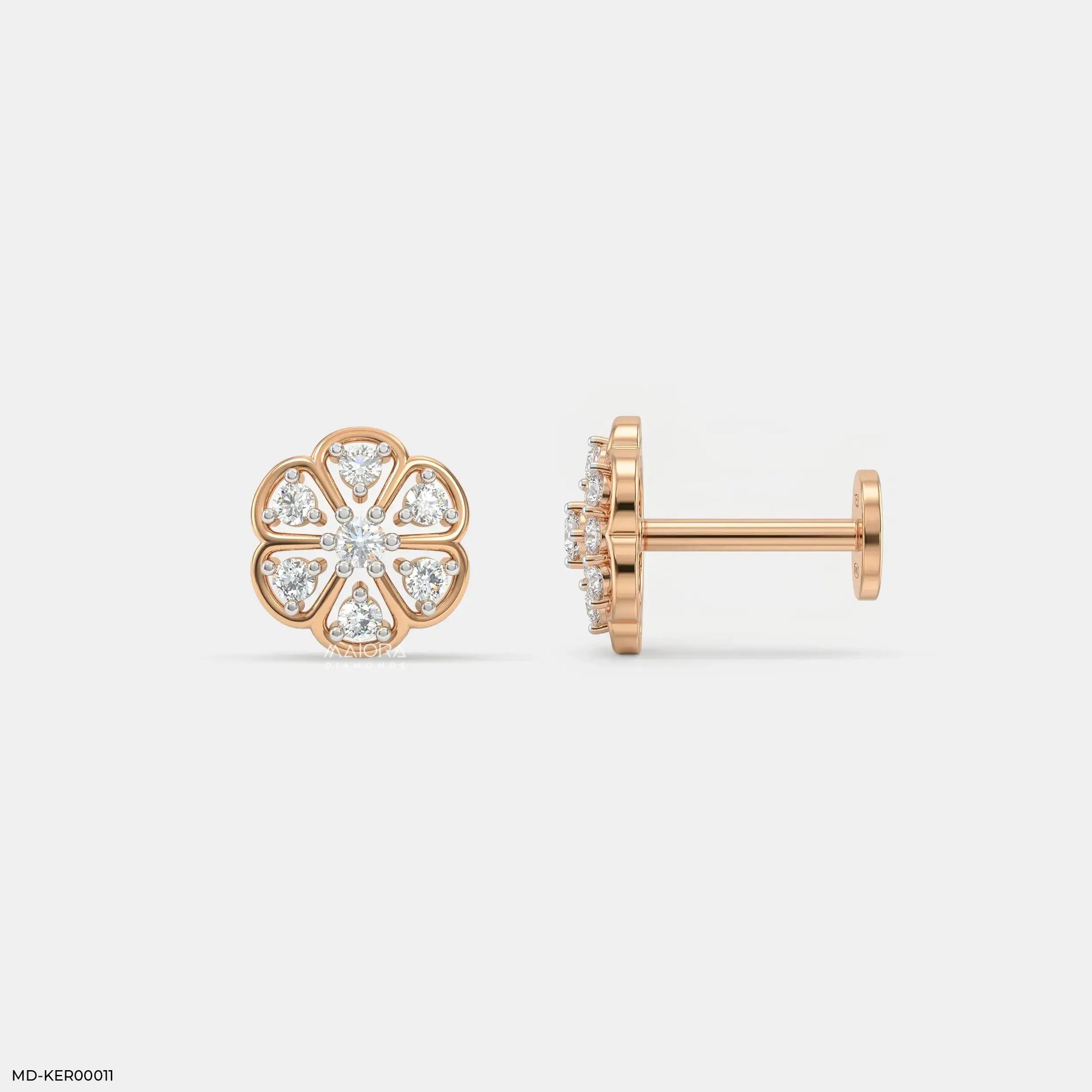 Flora Fable Kids Diamond Earrings 9K Yellow Gold