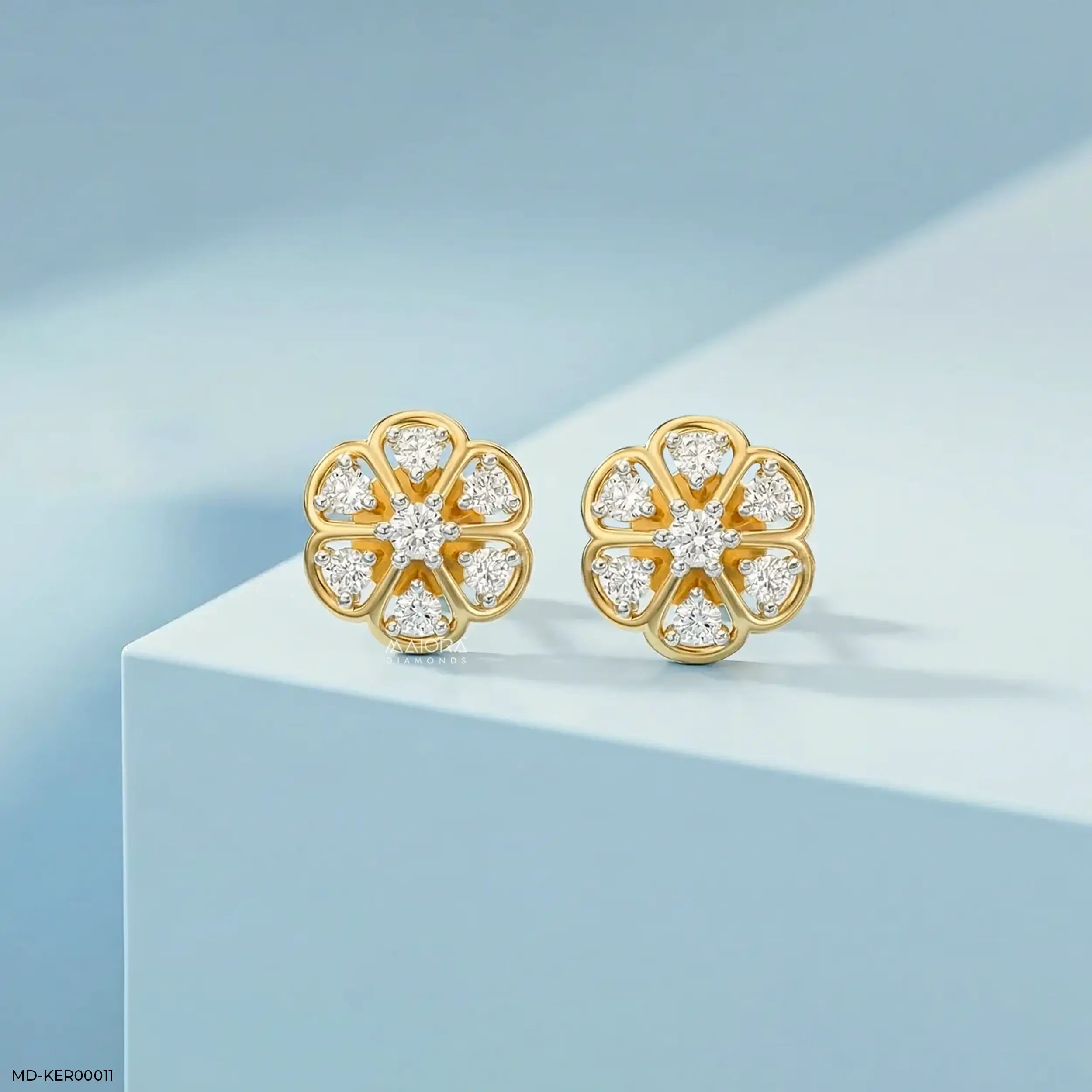 Flora Fable Kids Diamond Earrings Platinum 950