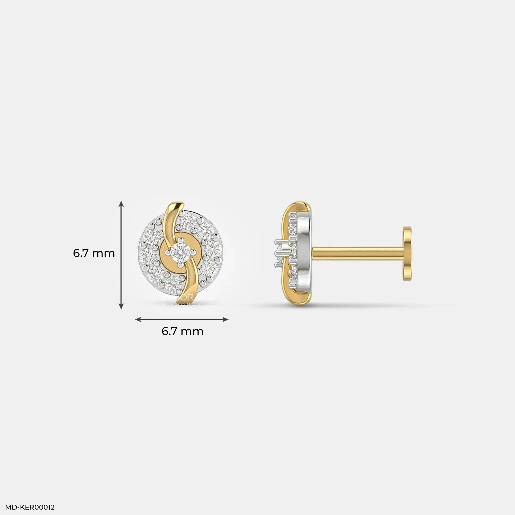 Crisscross Halo Kids Diamond Earrings Platinum 950