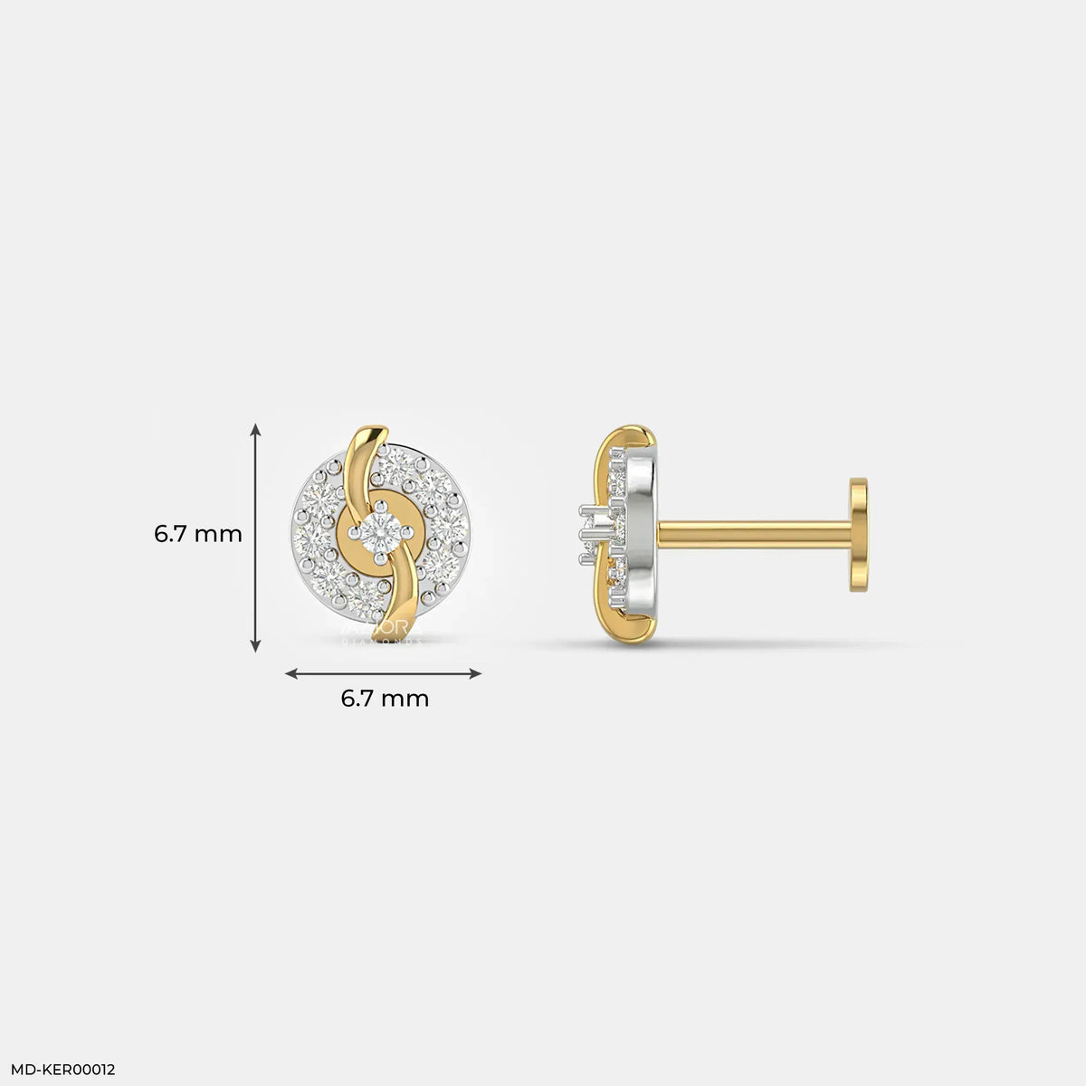 Crisscross Halo Kids Diamond Earrings