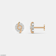 Crisscross Halo Kids Diamond Earrings 14K Rose Gold