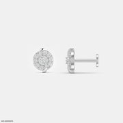 Crisscross Halo Kids Diamond Earrings Platinum 950