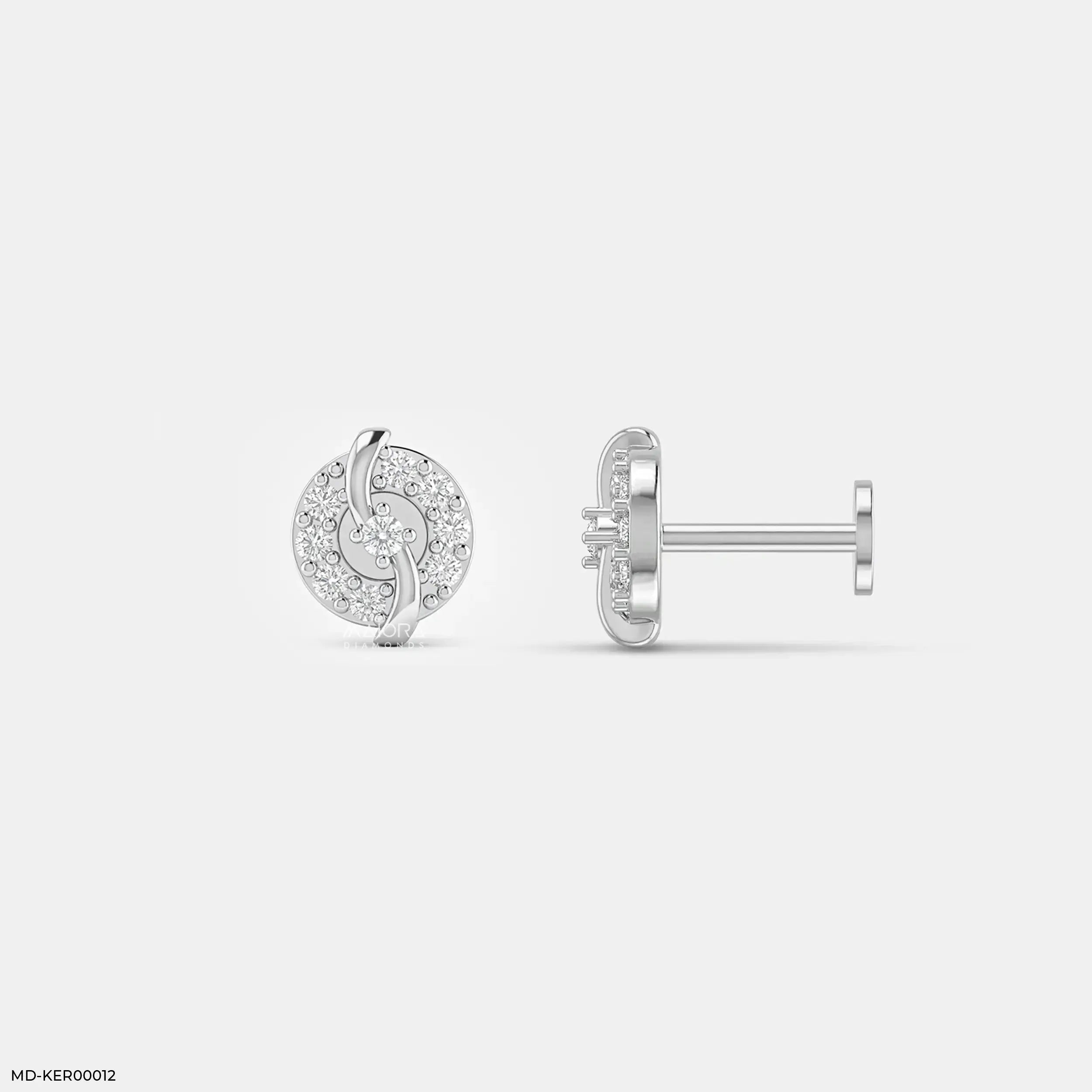 Crisscross Halo Kids Diamond Earrings Platinum 950