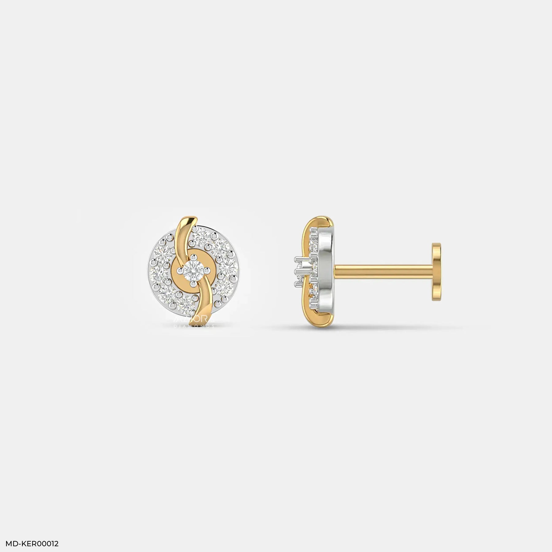 Crisscross Halo Kids Diamond Earrings Platinum 950