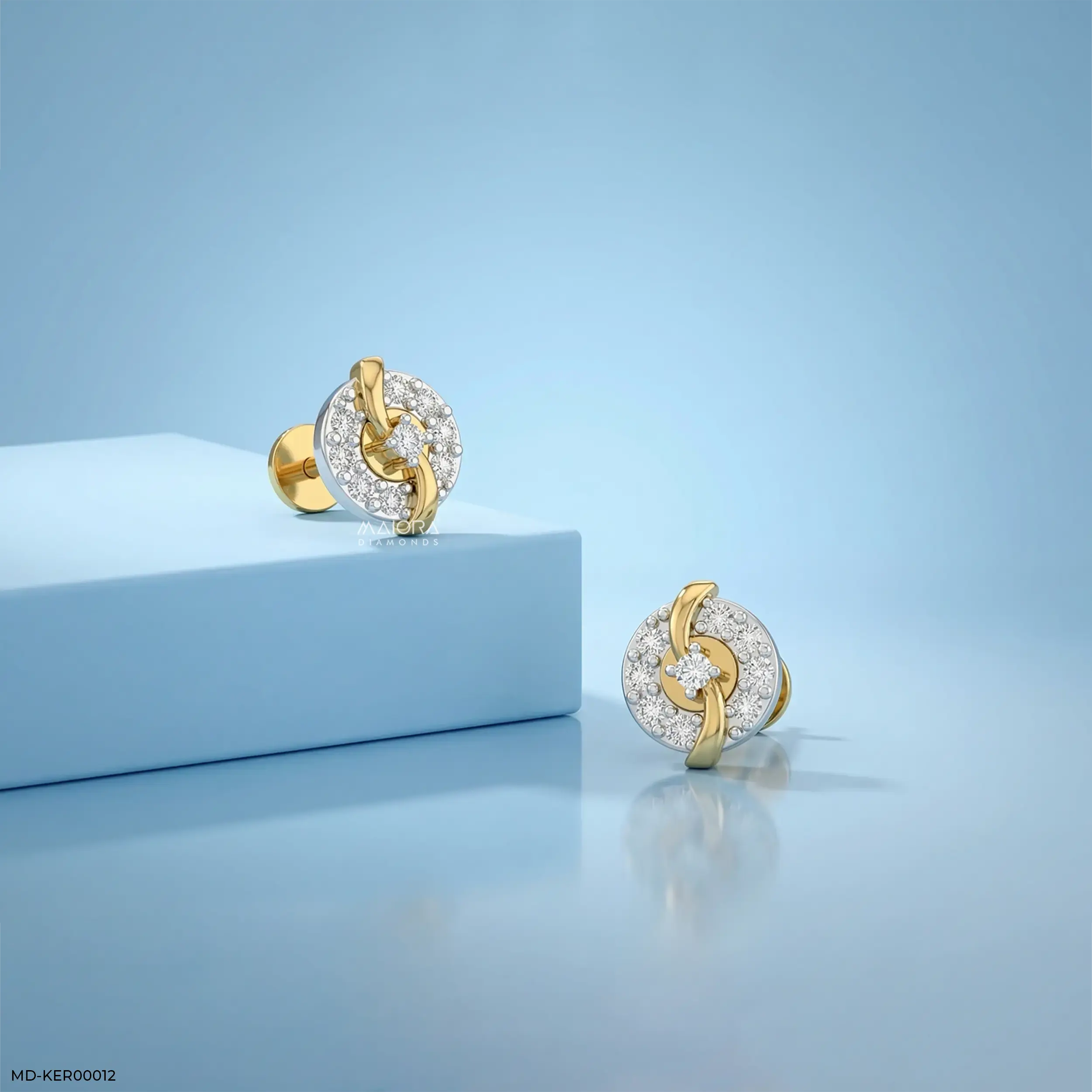 Crisscross Halo Kids Diamond Earrings Platinum 950