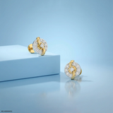 Crisscross Halo Kids Diamond Earrings Platinum 950