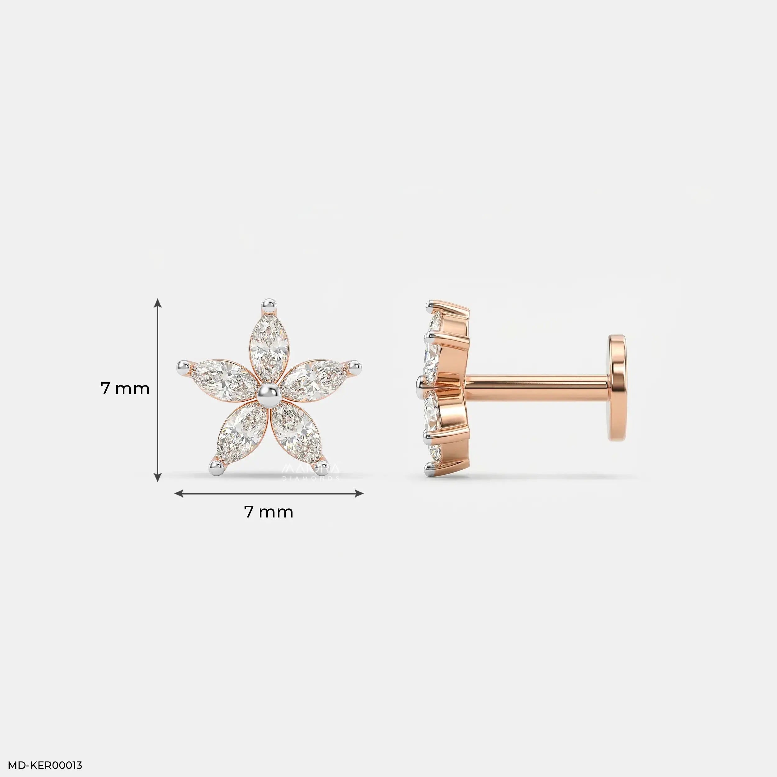 Shiney Petals Kids Diamond Earrings Platinum 950