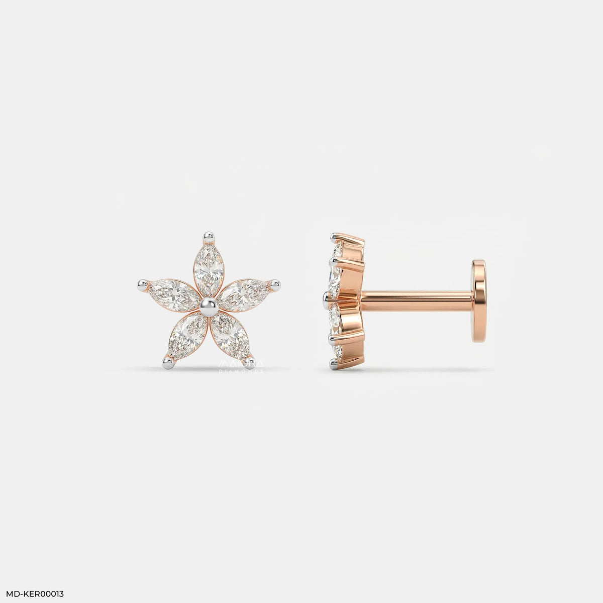 Shiney Petals Kids Diamond Earrings