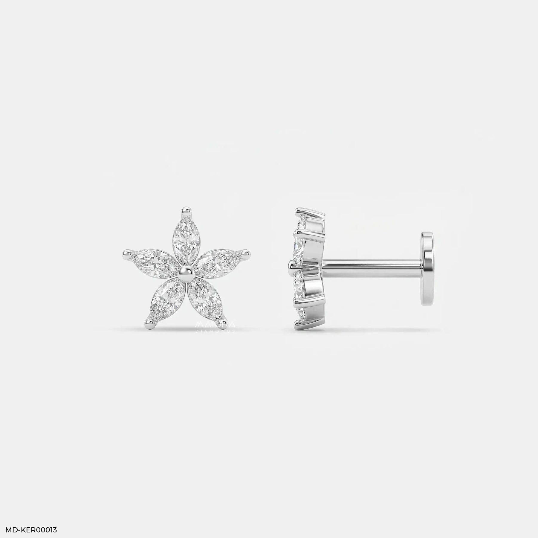 Shiney Petals Kids Diamond Earrings Platinum 950