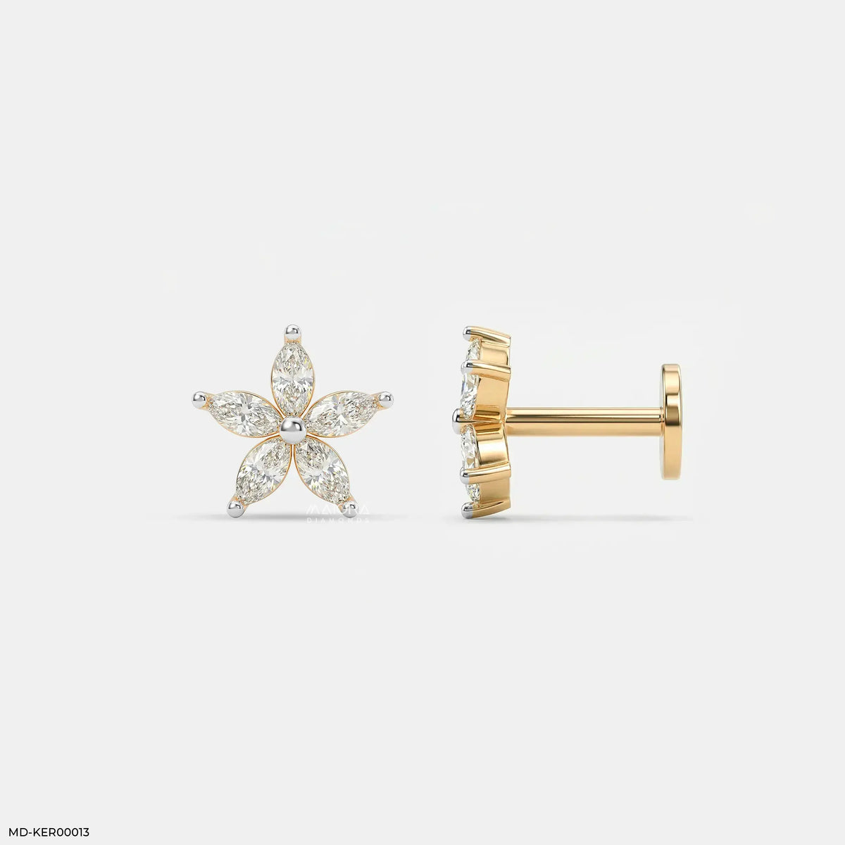 Shiney Petals Kids Diamond Earrings
